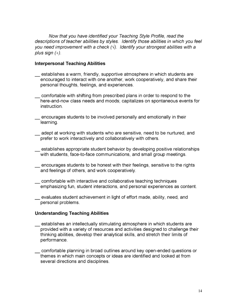 Identifying Teaching Abilities | Silver Strong & Associates ...